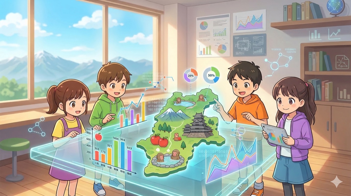 データを調べる子どもたち